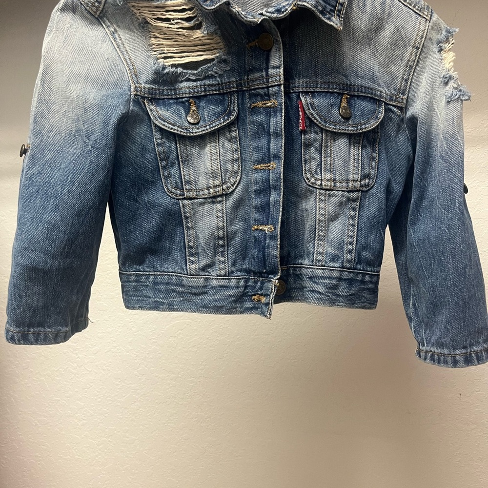 DSQUARED Kids Distressed Blue Jean Jacket